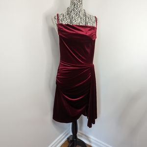 Velvet Burgundy Strapless Dress